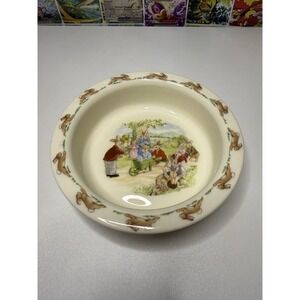 Royal Doulton Bunnykins Bowl 1988 English Fine Bone China Rabbits 6.5"